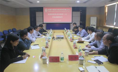 自貢市經(jīng)信委、沿灘區(qū)領(lǐng)導(dǎo)到成都中建材調(diào)研